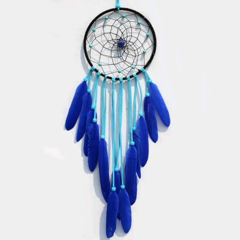 

Navy Blue Dreamcatcher Wind Chimes Indian Style Feather Pendant Dream Catcher Hanging Decoration 18092401