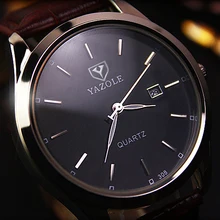 YAZOLE 308 Complete Calendar Luminous Water Resistant Relogio Masculino Business Wrist Watch Quartz Wristwatches
