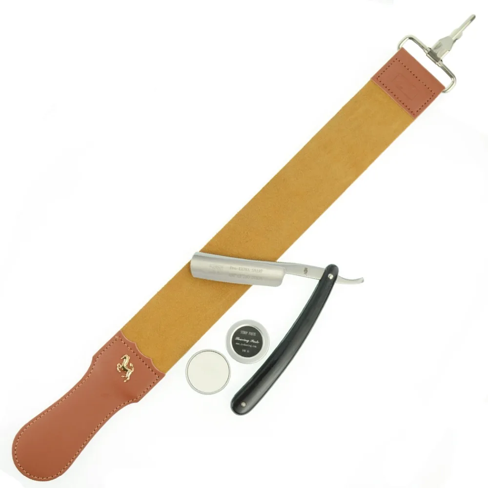 ZY430+ Straight Razor Shaving Razor Cut Throat Knife + Sharpening Leather Strop For Men Barber + Polishing Paste ZY430+ Straight Razor Shaving Razor Cut Throat Knife + Sharpening Leather Strop For Men Barber + Polishing Paste