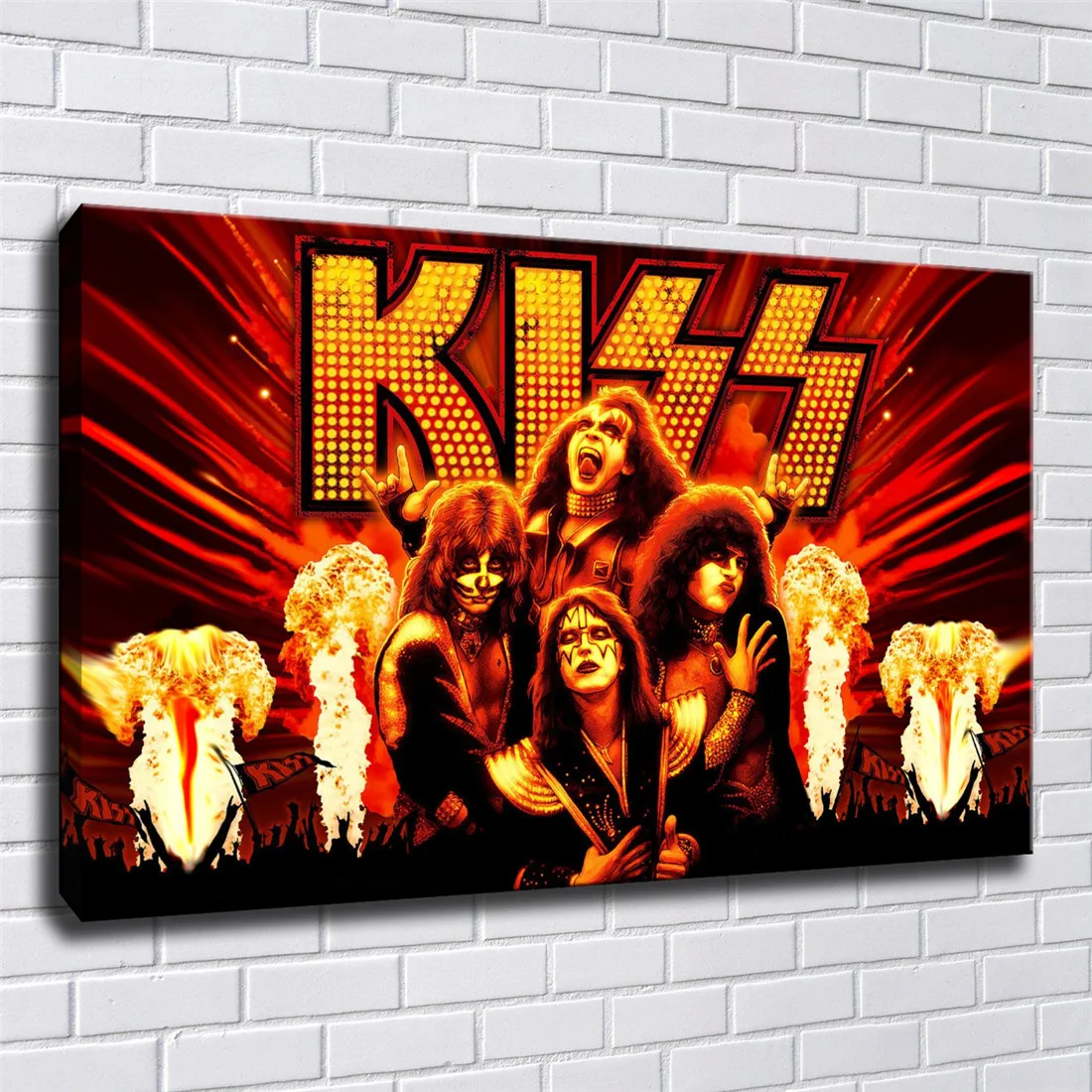 Band Kiss 1P Paintings Print on Canvas HD Abstract Painting Office Wall Art Home Decor Pictures | Дом и сад