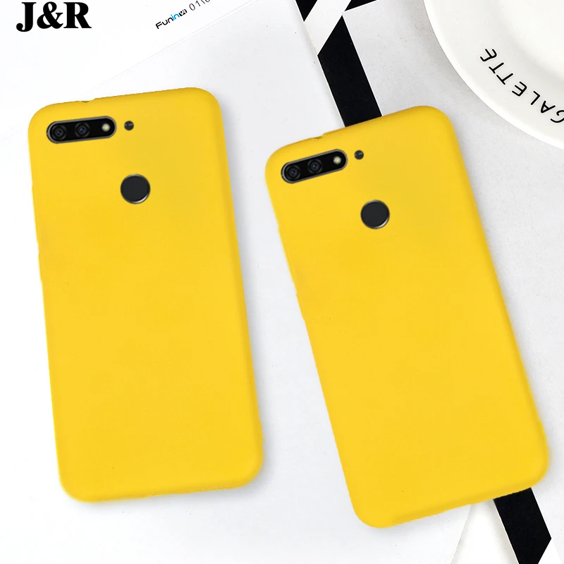 

J&R Yellow Soft TPU Phone Case For Huawei P Smart Enjoy 7s 7 8 Plus Y3 II Y5 2017 Y6 Y7 Prime Y9 2018 Nova 3 3i 2s 2 Plus Cover