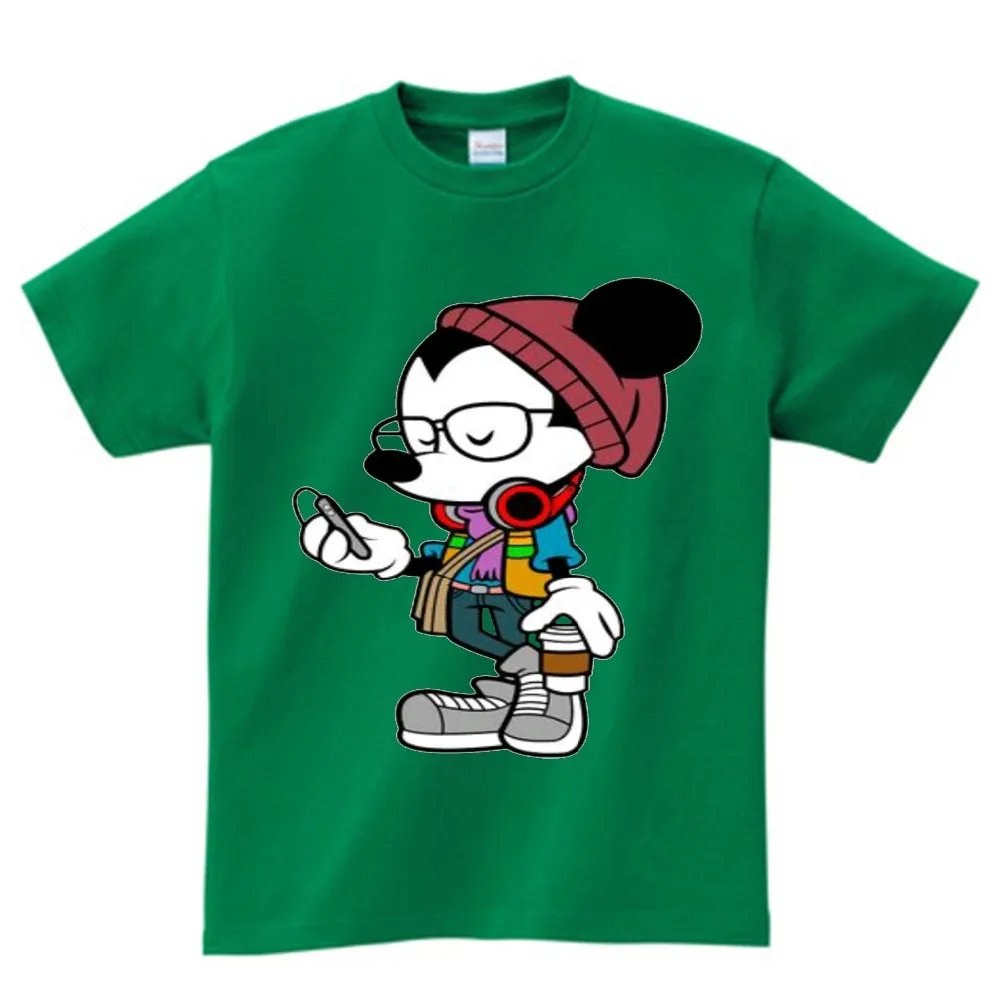 Детская футболка с героями мультфильмов детская с коротким рукавом Футболка с принтом Микки Мауса летняя футболка с Микки Маусом для мальчиков и девочек милая детская футболка, camiseta