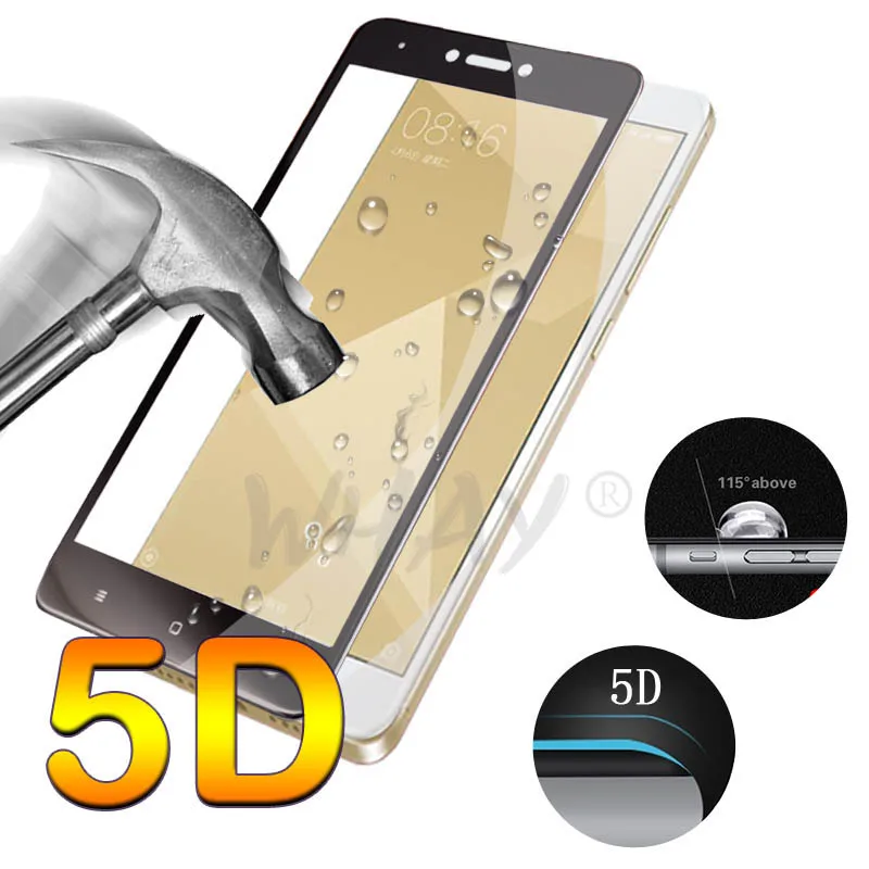 5D полное покрытие из закаленного стекла для Xiaomi Redmi Note 4x чехол изогнутый край