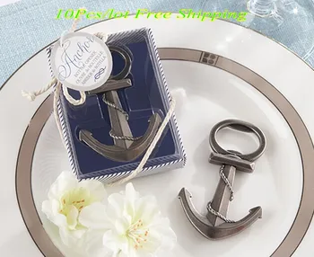 

(10 Pieces/lot) Unique Beach themed Wedding and Party Favors of Anchor Nautical-Themed Wedding Bottle Opener Event Keepsake