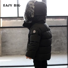EASY BIG Winter Warm Hooded Children Down Jacket For Girls Unisex Children Parkas Jacket For Boys CC0111