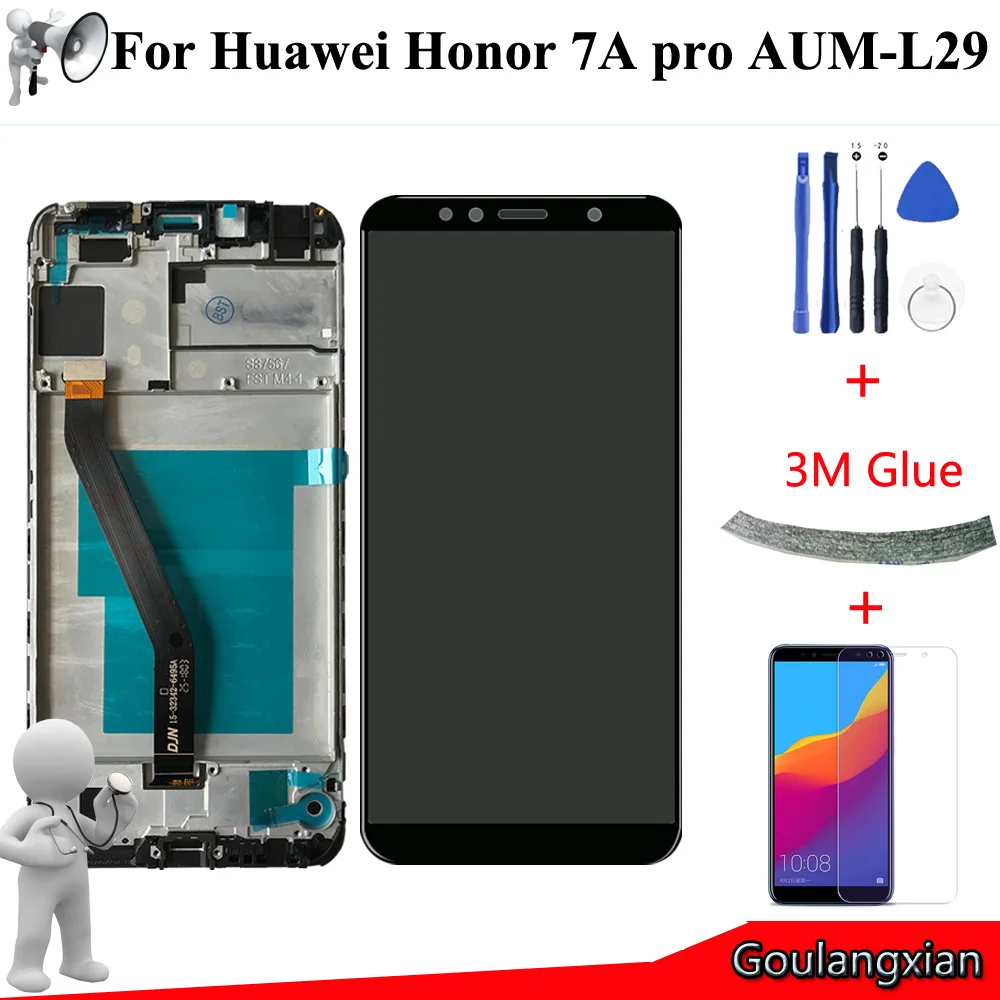 AAA высокое качество 5," ЖК+ рамка для huawei Honor 7A pro aum-l29 AUM-L29 ЖК-дисплей кодирующий преобразователь сенсорного экрана в сборе Замена