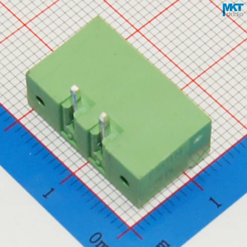 100 шт. 2 P 5,08 мм Шаг прямоугольный штырь мужской клеммный блок с винтовым фиксированным отверстием фланец
