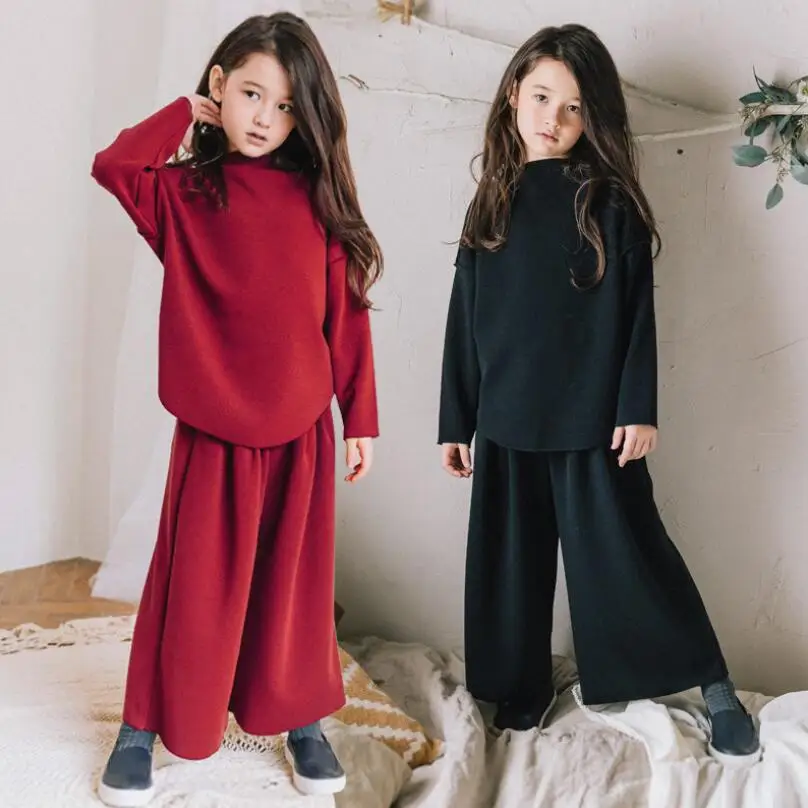 

Spring Fall Winter Kids Toddler Teen Girls Clothing Set Long Sleeve Shirts+Pants 2 Pcs Suit Child Clothes Sets 4 6 8 10 12 Years