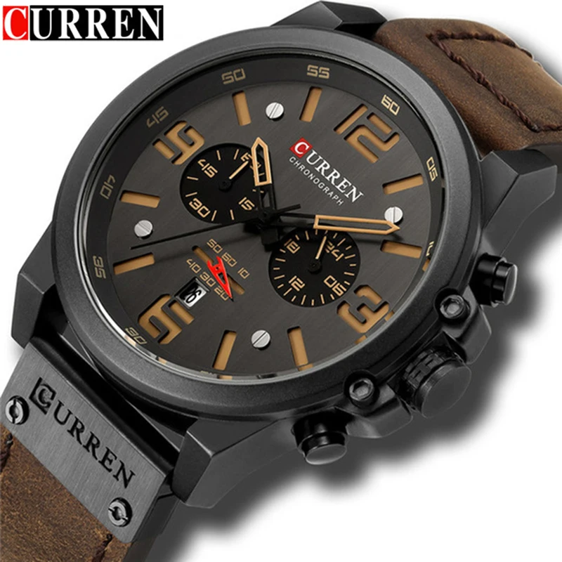 

Relogio Masculino Mens Watches Top Brand Luxury Men Military Sport Wristwatch Leather Quartz Watch Clock erkek saat curren 8314