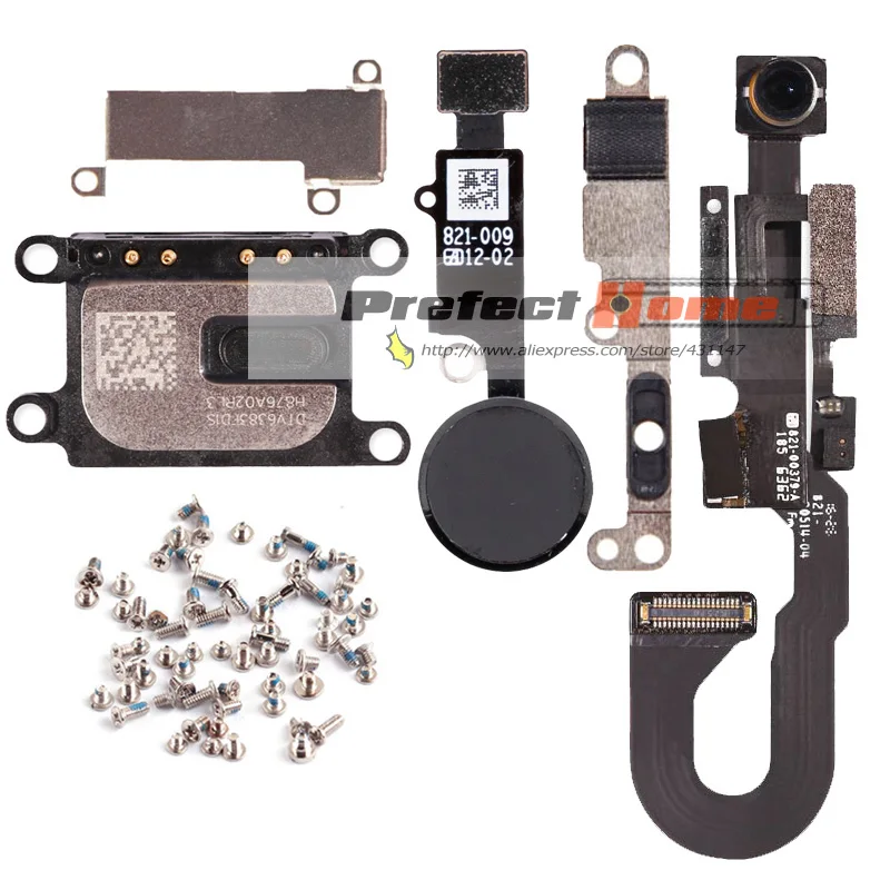 

1set For iphone 7 8 Plus Home Button flex+front camera Sensor Proximity+earpiece+full screws+earpiece metal repair parts
