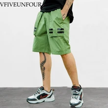 VFIVEUNFOUR Винтаж одноцветное цвет шорты для женщин Лето г. мужские хип хоп повседневное эластичный пояс Мода Карманы армейский зеленый черны