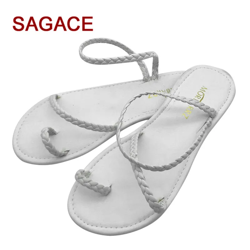 B-Для женщин летние сандалии с ремешками в стиле «Гладиатор» низкие, на плоской подошве; Вьетнамки; пляжные сандалии; 1