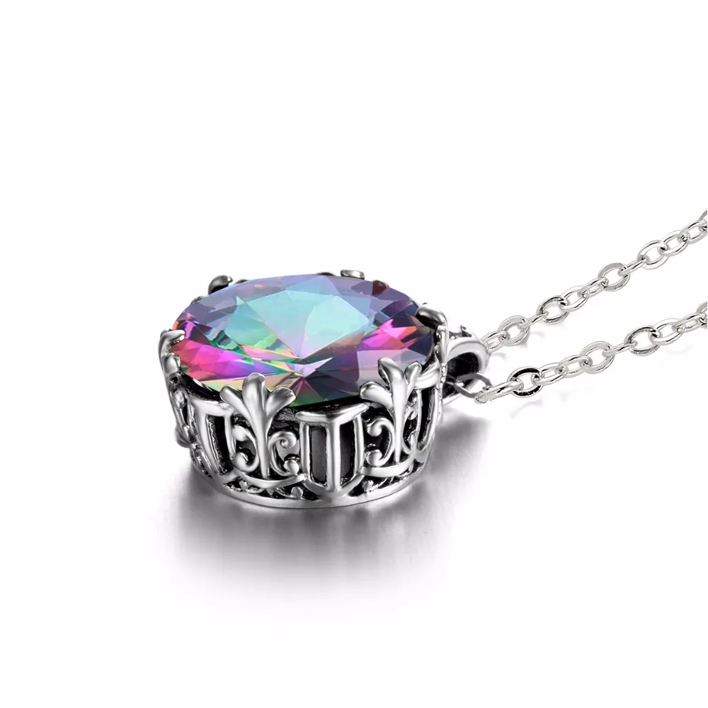 Cabochon Topaze Mystique Arc-en-ciel Naturelle 28.35 Carats - Ovale 22x16 Mm