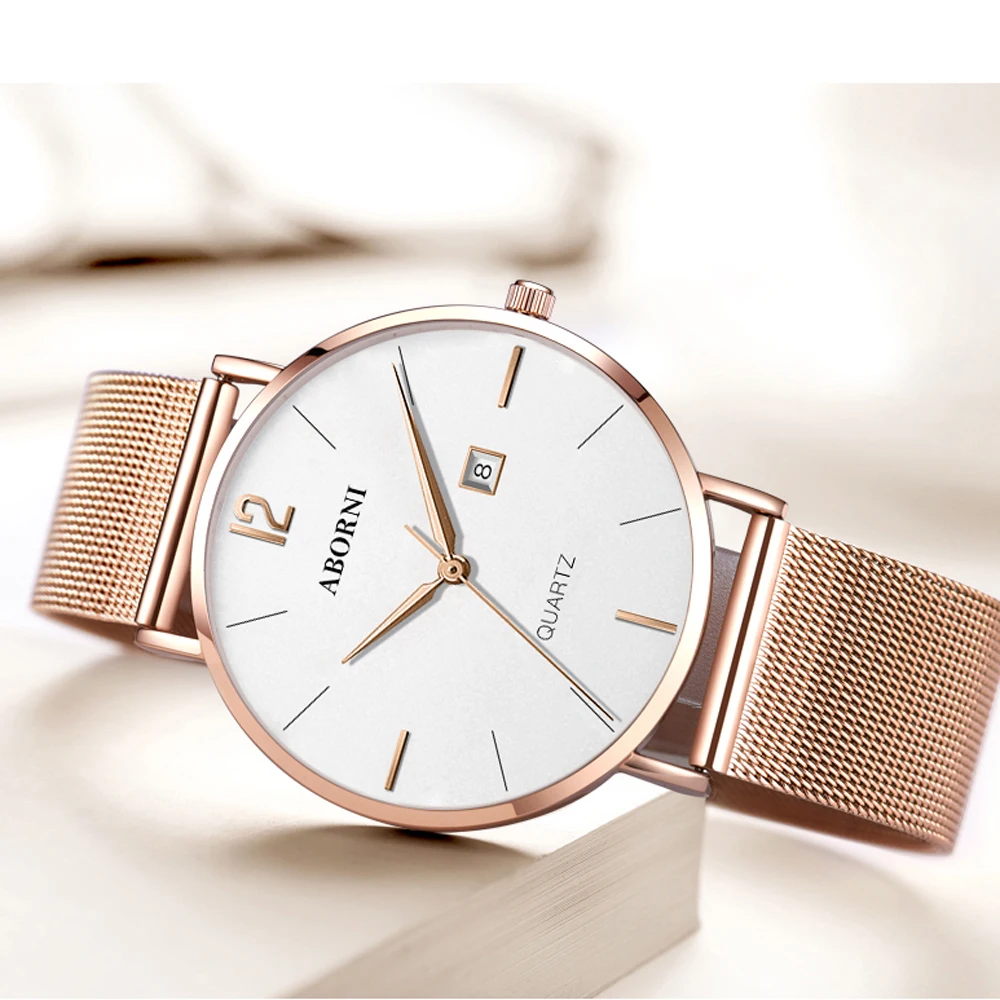 

ABORNI 2019 Fashion Men Watch Rose Gold Steel Clock Male Military Casual Quartz Wristwatches Sport Waterproof Relogio Masculino