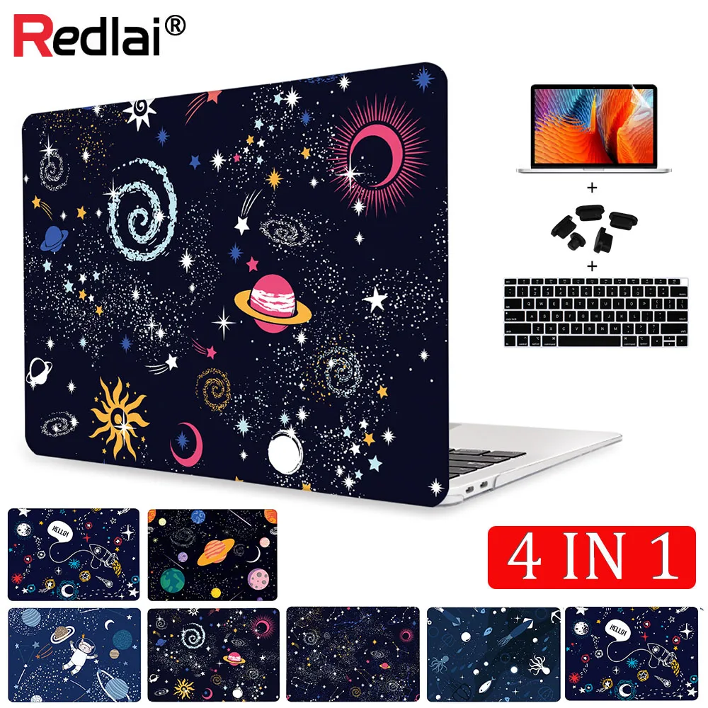 

Redlai Space Galaxy Patter 2018 Release for Macbook Air 13.3 A1932 with Screen flim Keyboard cover Dust plug For Apple Pro 15