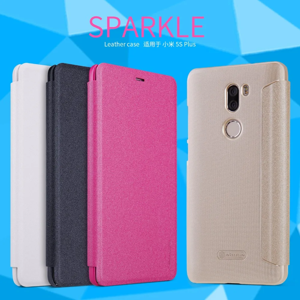 

for Xiaomi mi5s plus case Mi 5s plus cover Smart auto sleep Nillkin sparkle leather case for Xiaomi mi5s plus mi 5s plus