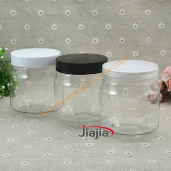 

280ml clear PET Candy Boxes Food Storage Chocolate Can Plastic Pot PET Box with white/clear/black PP cover