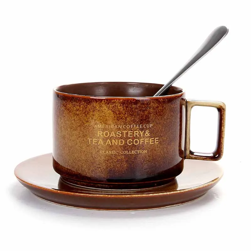 Креативная американская кофейная чашка, Европейский Набор чашек, керамическая пара, подарки 300 мл - Цвет: 6