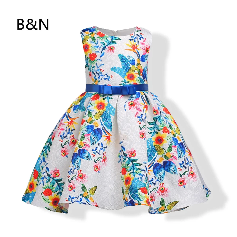 

B&N Tulle Formal Floral Dress Evening Knee-length Holiday Party Dresses Sweet Children Dress Beautiful Infant Dresses