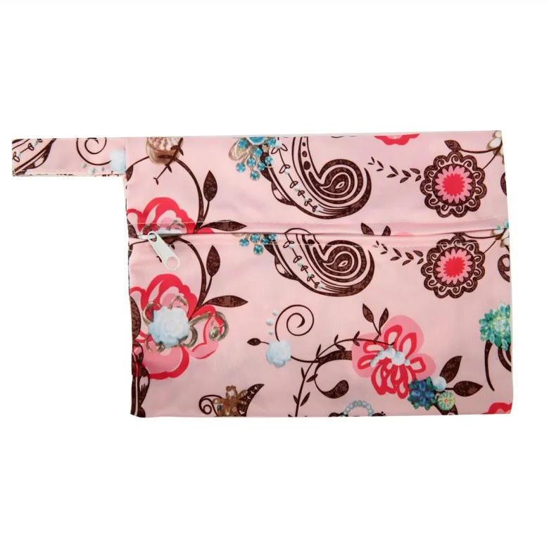 [Sigzagor] 1 маленькая мокрая сумка многоразовая для Mama Ткань гигиеническая менструальная подкладка тампон нагрудник на молнии - Цвет: M24