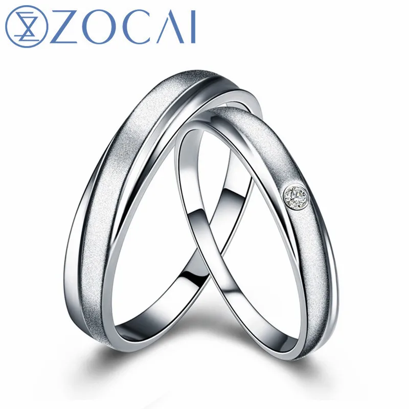ZOCAI пара 0 01 Ct сертифицированный бриллиант PT950 обручальные кольца для женщин и