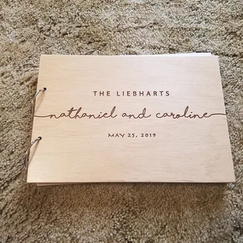 

Rustic Wedding Guest Book, Unique Wedding Guestbook, Custom Wood Guest Book Birthday, Wedding memory Engraved guest book