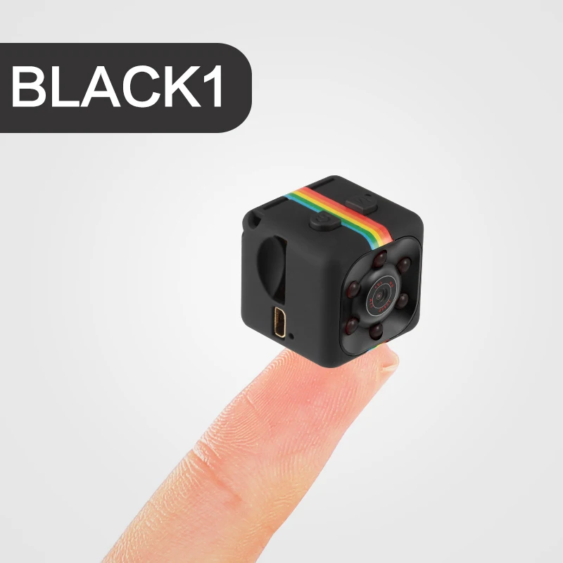 Портативная стандартная версия 720P безопасность ночное видение HD мини-камера для охоты куб камера обнаружения движения камера отправка ленты - Цвет: Черный