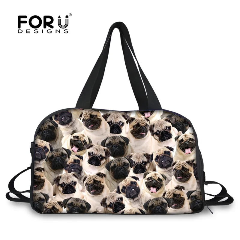 ADGAI Christmas Dog Canvas Travel Weekender Bag,Fashion Custom Lightweight Large Capacity Portable Luggage Bag,Suitcase Trolley Bag