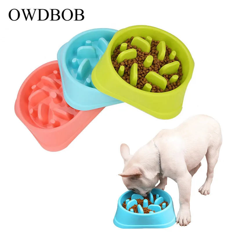 OWDBOB анти дроссель для кормления собаки миски еды щенок медленно едят питатель