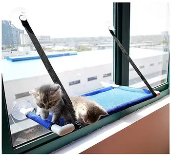 

AsyPets Cat Bed Hammock Cat Basking Window Mounted Seat Home Suction Cup Hanging Soft Bed Kennels Pet Kitten Cages cat house