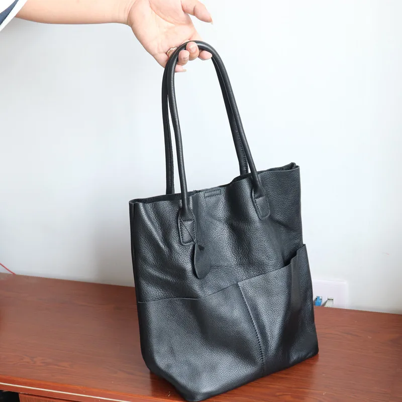 Бренд mesul, Большая вместительная сумка-ведро,, женские сумки, высокое качество, мягкая натуральная кожа, сумка на плечо, женская сумка для покупок - Цвет: Черный