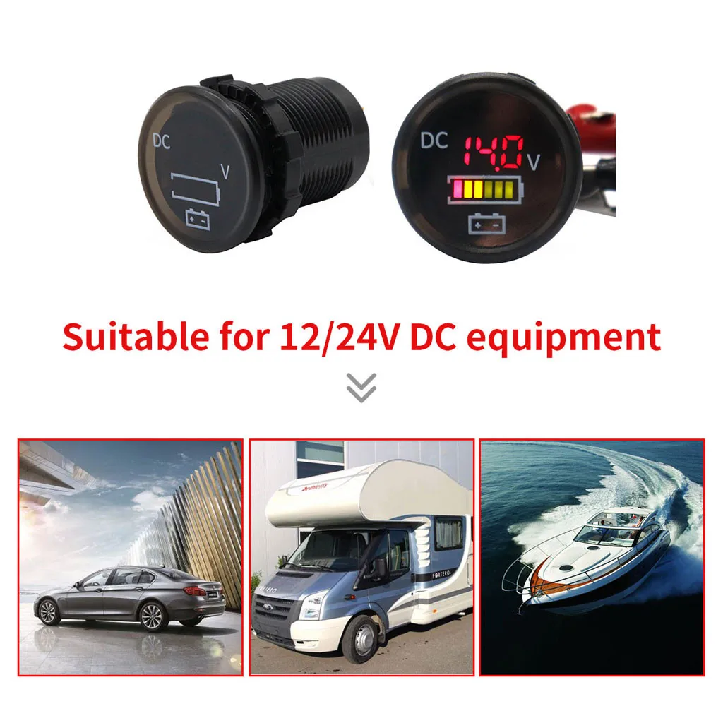 

12V Digital Voltmeter Ammeter Voltmeter Car Ship Modified Waterproof Ip67 Color Screen Voltmeter DC12/24v Automatic