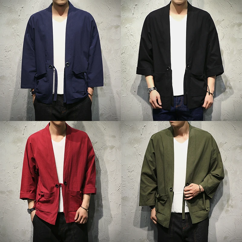 Online Samurai Crane estilo japonés Kimono Haori hombres mujeres Cardigan dragón chino tradicional japonés ropa asiática ropa japonesa
