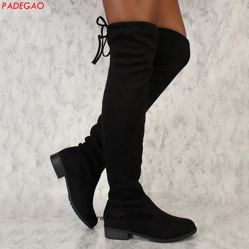 thigh high black boots no heel