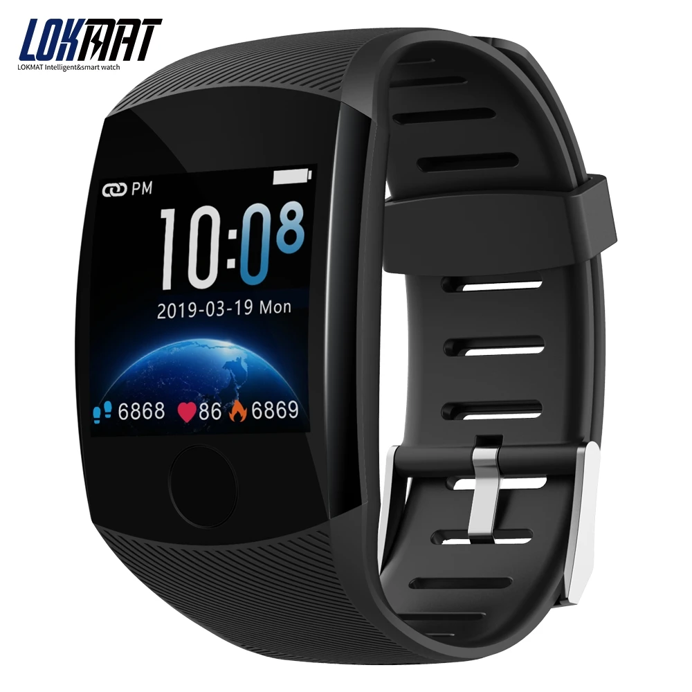 

LOKMAT Bluetooth Smart Band Heart rate Blood Pressure Pedometer Waterproof Fitness Tracker Smart Bracelet for men