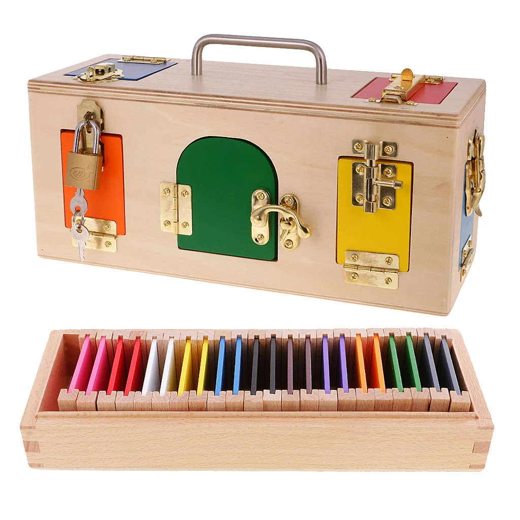 Montessori Lock Box & Color Box, Kids Early Learning Developing Toys Gift