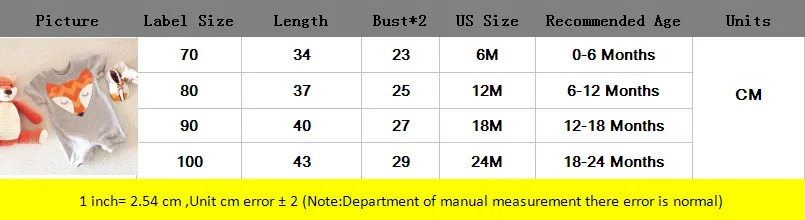 Детские комбинезоны для младенцев, хлопковые боди для малышей короткий рукав боди с рисунком «Лиса» для младенцев пижамы для мальчиков и девочек, детская одежда