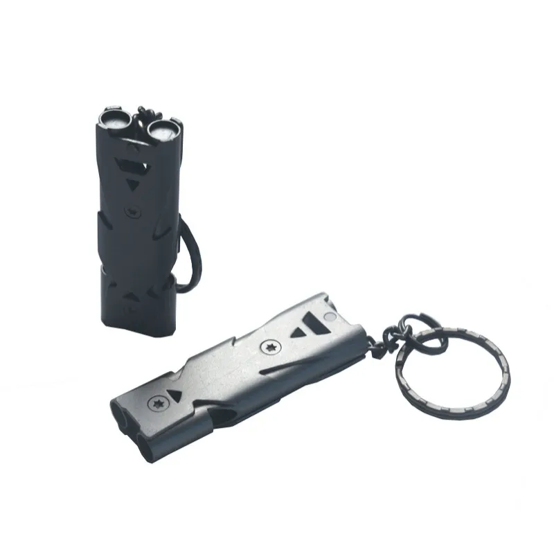 

Outdoor Camping Hiking First Aid EDC Mini Portable Titanium Emergency Whistle 120 Decibeles Emergency Whistle Black/Silver j2 s