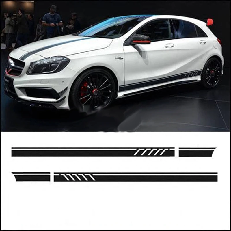 4 шт./лот автомобиля сбоку Стикеры для Mercedes Benz AMG A45 GLC45 GLA45