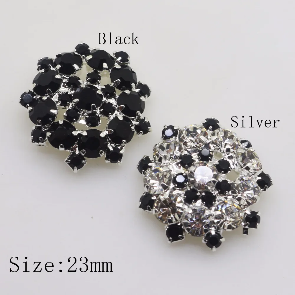 

Fashion Shank 5Pcs 23mm Metal buttons black Rhinestone button For clothing Accessories wedding handmade decorative buttons