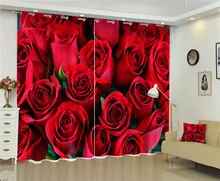 Rose Flowers Bedding room Living room Luxury 3D font b Curtains b font set For Office