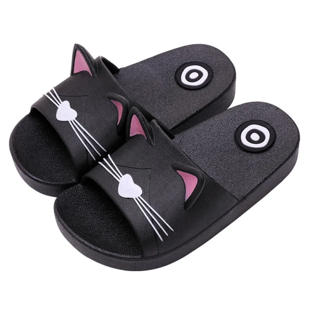 2019 cartoon cat slippers home shoes beach shoes parent-child shoes kids sneakers girls and boys shoes+male 40J24 (14)
