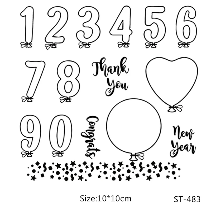 

ZhuoAng Arabic numerals Clear Stamp for Scrapbooking Rubber Stamp Seal Paper Craft Clear Stamps Card Making