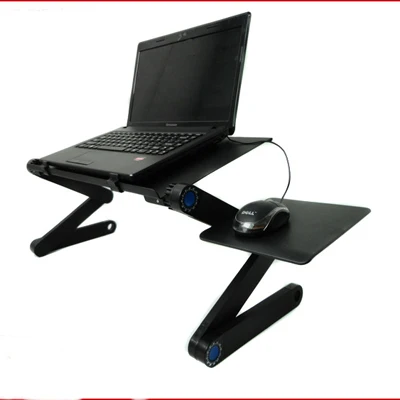 Leewince компьютерные столы Портативный Регулируемый складной ноутбук Lap PC складной стол вентилируемый стенд кровать лоток - Цвет: Black