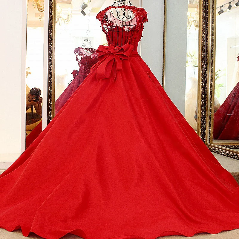 red backless evening gown