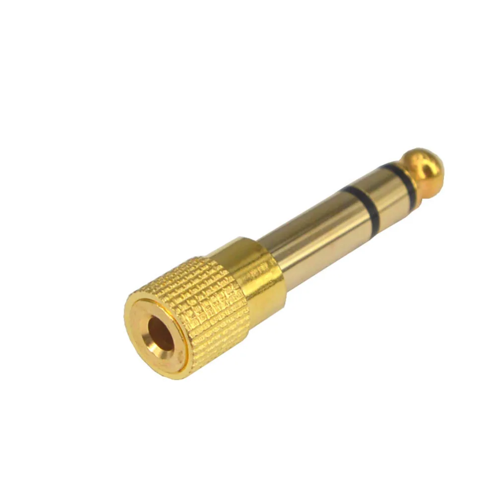 100 Pieces 6 35mm Male to 3 5mm Female Gold Plated Headphone Stereo Audio Jack Adapter Earphone Plug