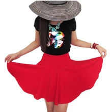 Высококачественная Женская модная Классическая винтажная мини-юбка с завышенной талией из красного хлопка, спандекса, короткая юбка с высокой талией