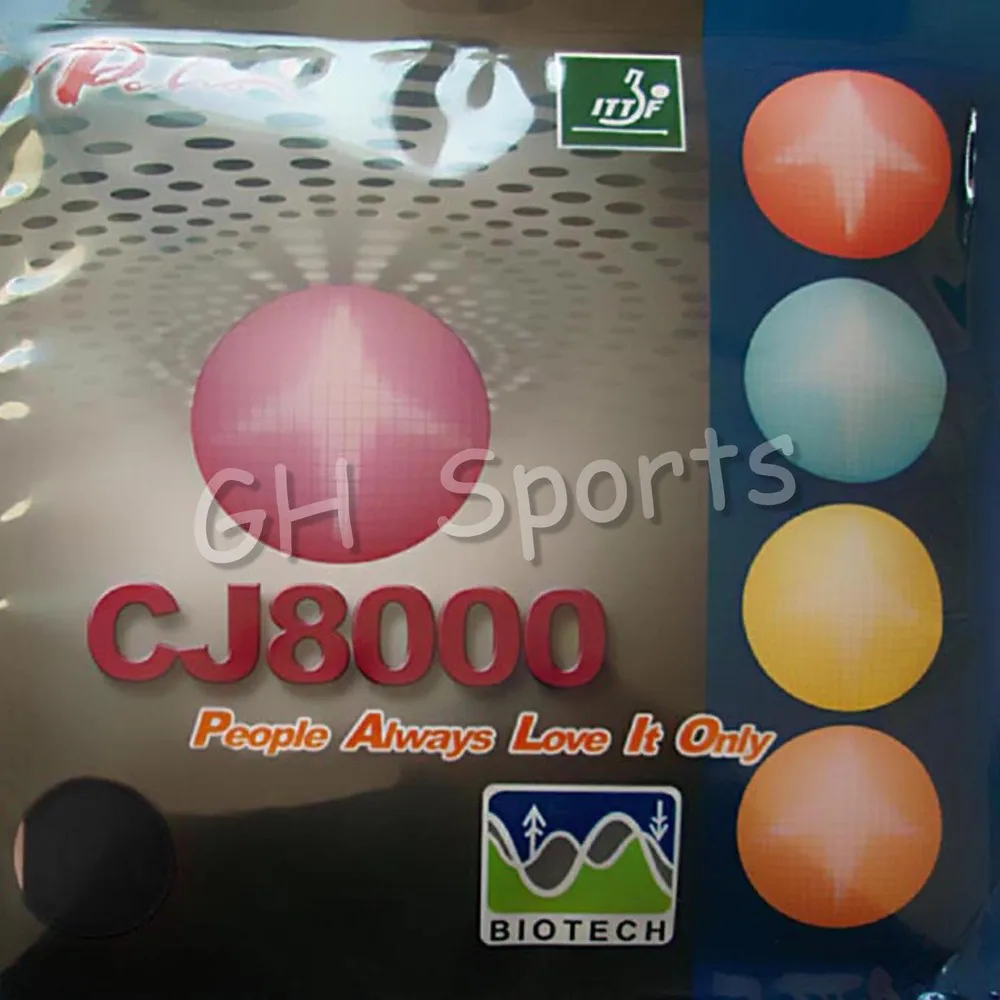 Palio CJ8000 BIOTECH (2-боковые петли Тип) пунктов-В Настольный теннис (пинг-понг) резина с губкой (36-38 градусов)