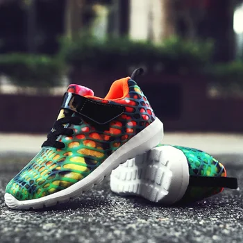 

Breathable luminous sneakers New fashion children shoes tenis infantil camouflage for children Mesh Sport Running Shoes