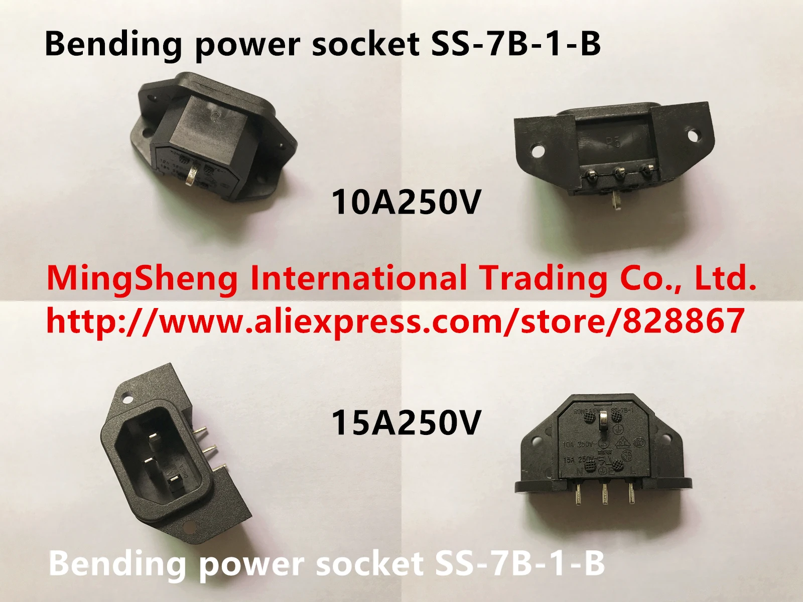 

Original new 100% bending power socket SS-7B-1-B 10A250V 15A250V switch